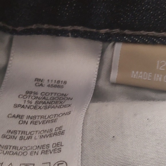 Michael Kors Denim - Michael Kors Womens Dark Wash Rhinestone Logo Jeans Blue Size 12 Stretch Denim